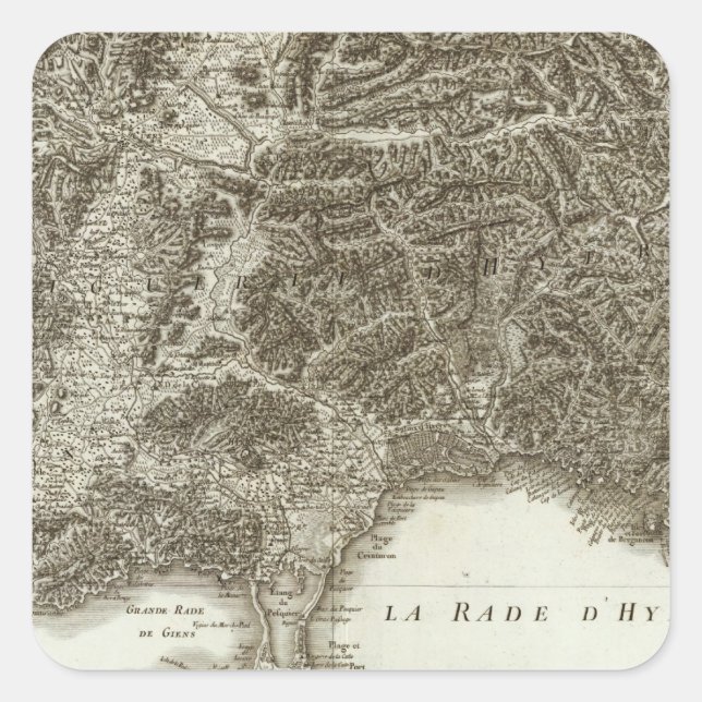 Toulon Quadratischer Aufkleber (Vorderseite)