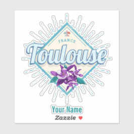 Toulouse City France Retro Violets Vintag Souvenir Aufkleber