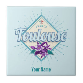 Toulouse City France Retro Violets Vintag Souvenir Fliese