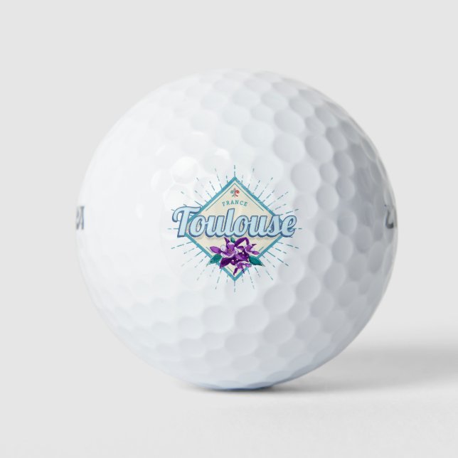 Toulouse City France Retro Violets Vintag Souvenir Golfball (Vorderseite)
