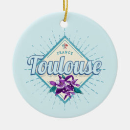 Toulouse City France Retro Violets Vintag Souvenir Keramik Ornament