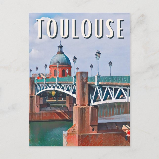 Toulouse Foto Vintage Postkarte (Vorderseite)