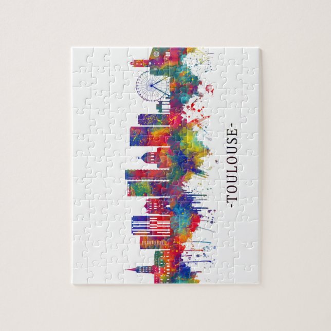 Toulouse France Skyline Puzzle (Vertikal)