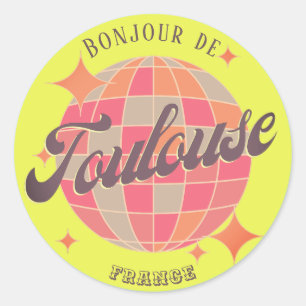 Toulouse Frankreich farbenfrohe Dekoration Runder Aufkleber