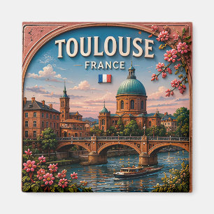 🌇 Toulouse Frankreich Historische Stadt Und Sonne Magnet