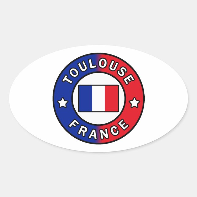 Toulouse Frankreich Ovaler Aufkleber (Vorderseite)