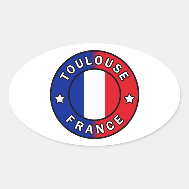 Toulouse Frankreich Ovaler Aufkleber (Vorderseite)