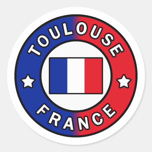 Toulouse Frankreich Runder Aufkleber (Vorderseite)