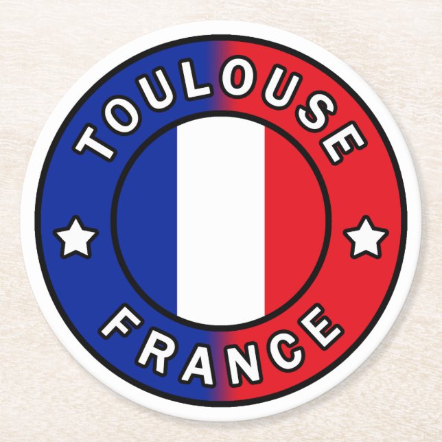 Toulouse Frankreich Runder Pappuntersetzer (Vorderseite)