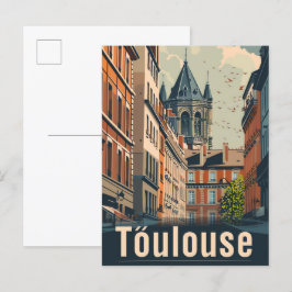 Toulouse Frankreich Vintag Retro Travel Illustrati Postkarte