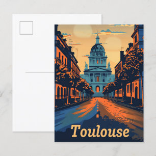 Toulouse Frankreich Vintage Retro Reiseillustratio Postkarte