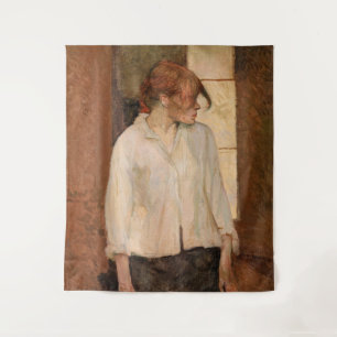 Toulouse-Lautrec - A Montrouge, Rosa La Rouge Wandteppich