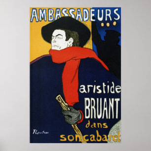 Toulouse-Lautrec Ambassadeurs Aristide Bruant Poster