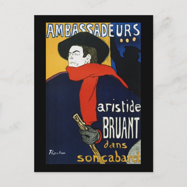 Toulouse-Lautrec Ambassadeurs Aristide Bruant Postkarte (Vorderseite)