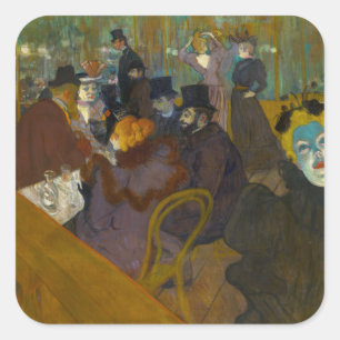 Toulouse-Lautrec - Auf der Strecke Quadratischer Aufkleber
