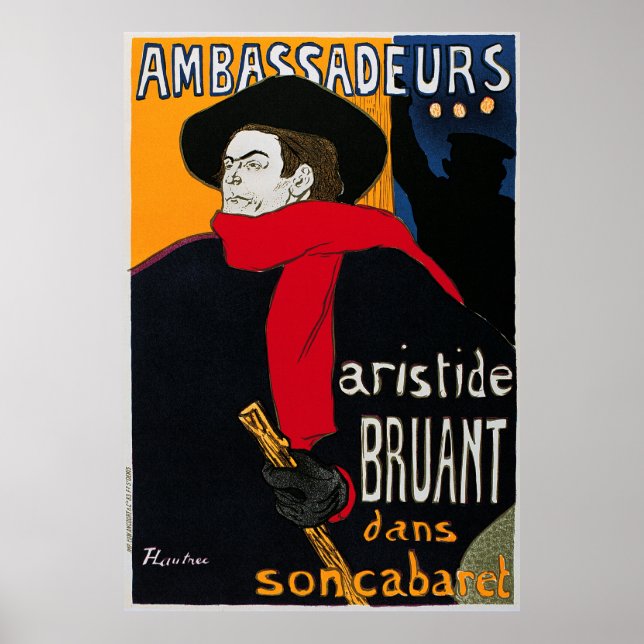 Toulouse-Lautrec: Botschafter Aristide Bruant Poster (Vorne)