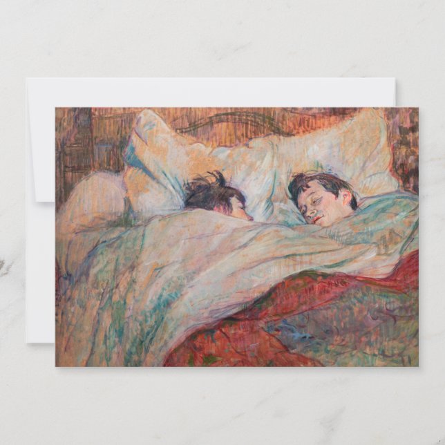 Toulouse-Lautrec - Das Bett Dankeskarte (Vorderseite)
