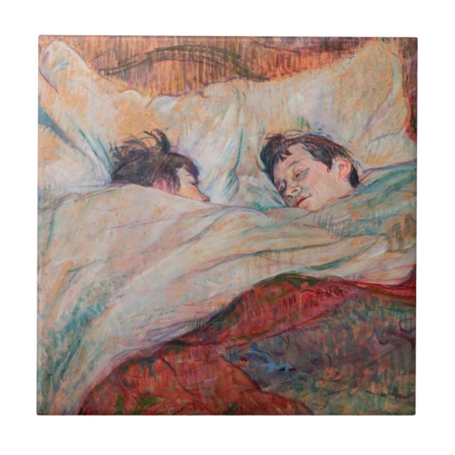 Toulouse-Lautrec - Das Bett Fliese (Vorderseite)