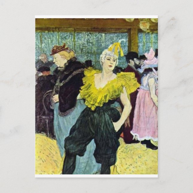 Toulouse Lautrec Das Vintage Bild der Clowness Postkarte (Vorderseite)