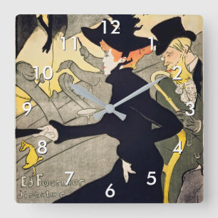 Toulouse-Lautrec - Divan Japonais Quadratische Wanduhr