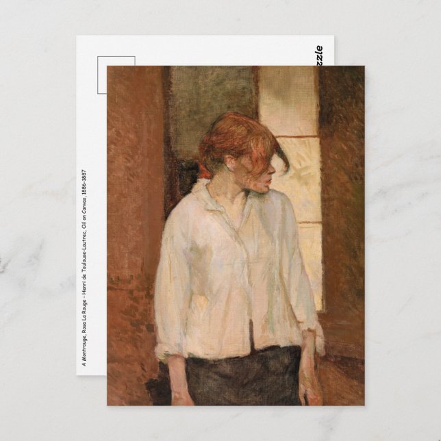 Toulouse-Lautrec - Eine Montrouge, Rosa La Rouge Postkarte (Vorne/Hinten)