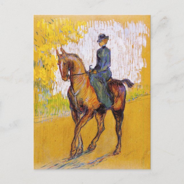 Toulouse-Lautrec Frau am Pferd Postkarte (Vorderseite)