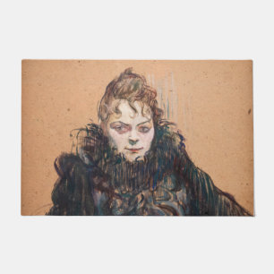 Toulouse-Lautrec - Frau mit schwarzem Boa Fußmatte