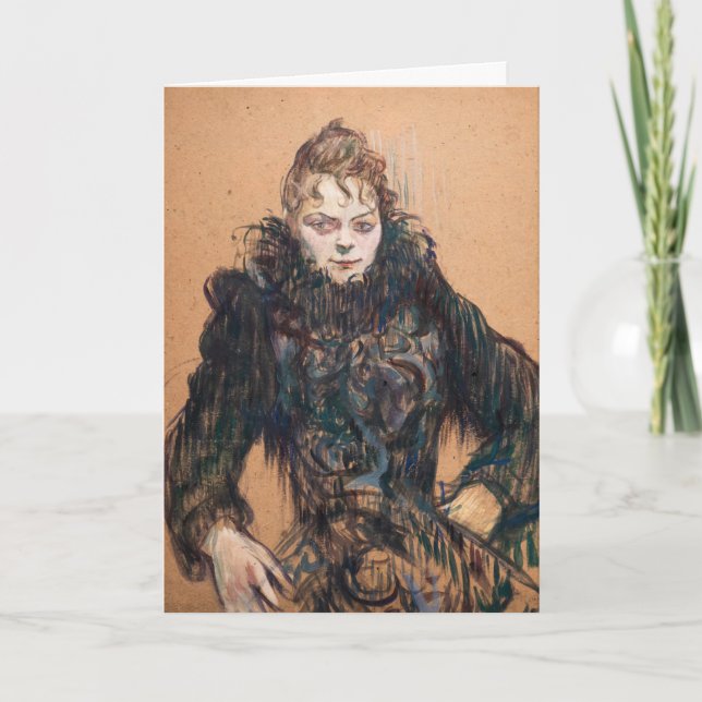 Toulouse-Lautrec - Frau mit schwarzem Boa Karte (Vorderseite)