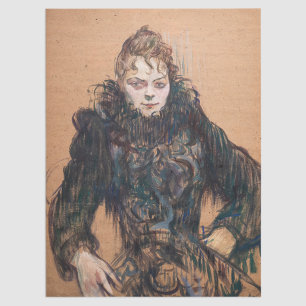 Toulouse-Lautrec - Frau mit schwarzer Boa Seidenpapier