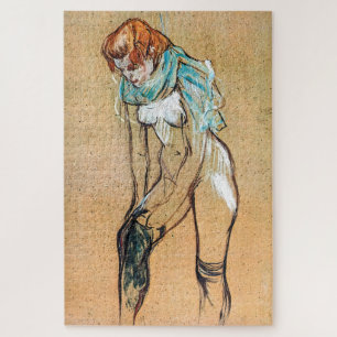 Toulouse-Lautrec - Frau zieht ihre Strümpfe hoch Puzzle