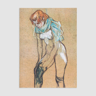 Toulouse-Lautrec - Frau zieht ihre Strümpfe hoch Seidenpapier