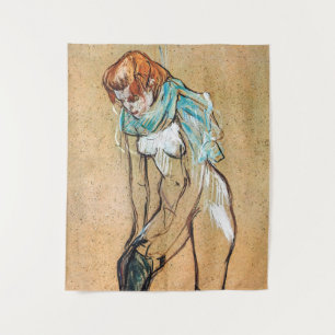 Toulouse-Lautrec - Frau zieht ihre Strümpfe hoch Wandteppich