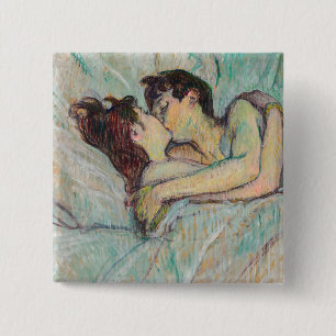 Toulouse-Lautrec - Im Bett, der Kuss Button