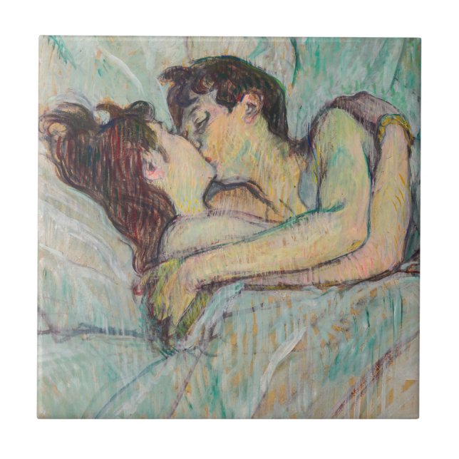 Toulouse-Lautrec - Im Bett, der Kuss Fliese (Vorderseite)