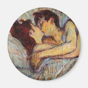 Toulouse-Lautrec im Bett der Kuss-Magnet Magnet