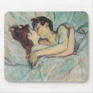 Toulouse-Lautrec - Im Bett, der Kuss Mousepad
