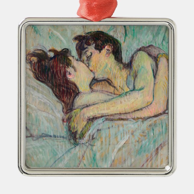 Toulouse-Lautrec - Im Bett, der Kuss Ornament Aus Metall (Vorne)