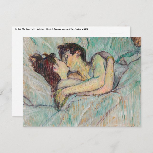 Toulouse-Lautrec - Im Bett, der Kuss Postkarte (Vorne/Hinten)