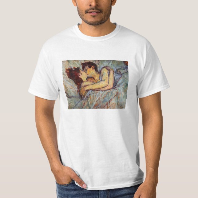 Toulouse-Lautrec im Bett der Kuss-T - Shirt (Vorderseite)
