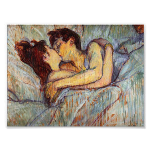 Toulouse-Lautrec im Bett des Kiss-Fotos Print Fotodruck