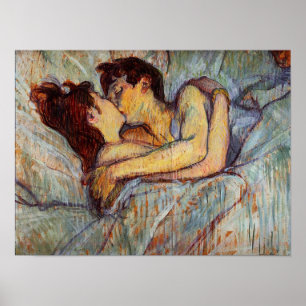 Toulouse-Lautrec im Bett des Kiss-Posters Poster