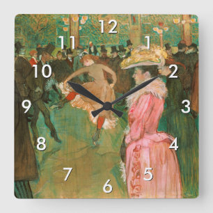 Toulouse-Lautrec - Im Rouge, Der Tanz Quadratische Wanduhr