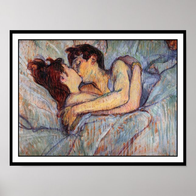 Toulouse Lautrec - In Bed - The Kiss Poster (Vorne)
