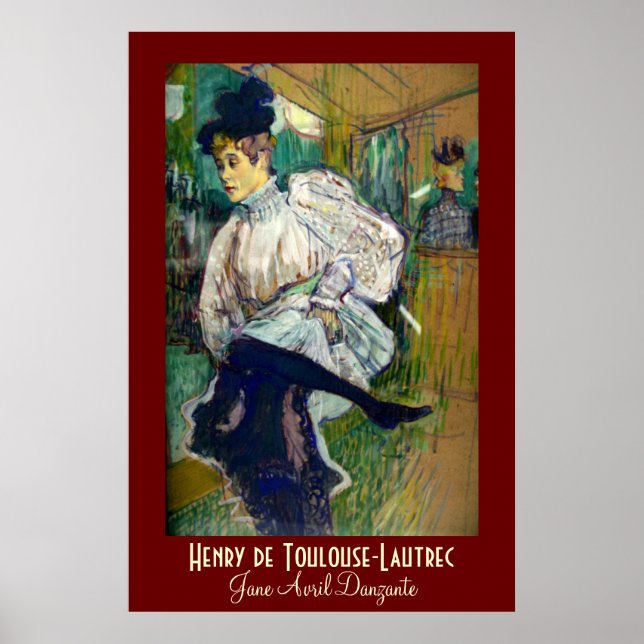 Toulouse-Lautrec: Jane Avril Danzante Poster (Vorne)