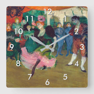 Toulouse-Lautrec - Marcelle Lender, Dancing Bolero Quadratische Wanduhr