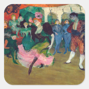 Toulouse-Lautrec - Marcelle Lender, Dancing Bolero Quadratischer Aufkleber