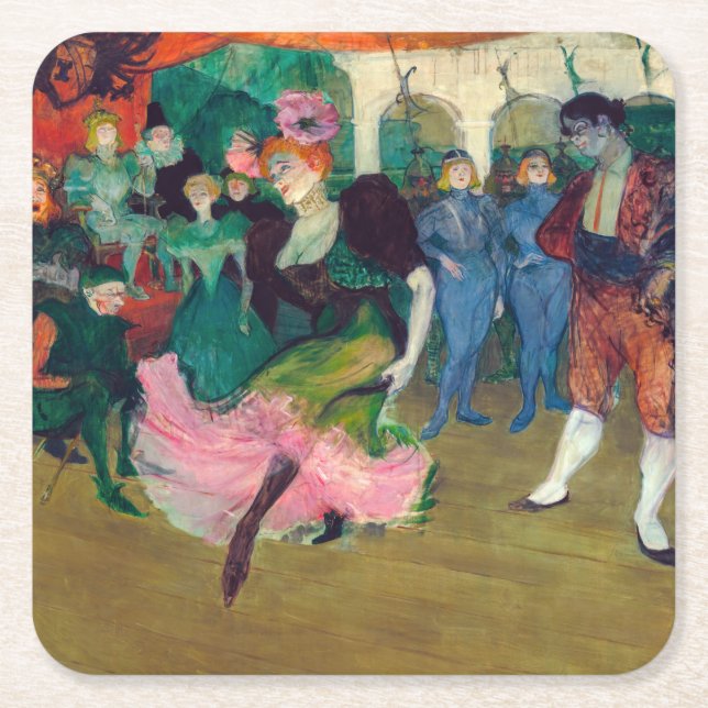 Toulouse-Lautrec - Marcelle Lender, Dancing Bolero Rechteckiger Pappuntersetzer (Vorderseite)