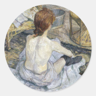 Toulouse-Lautrec - Rousse / Toilette Runder Aufkleber