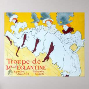 Toulouse-Lautrec tanzende Mädchen Gelbes Poster Ar