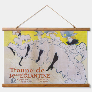 Toulouse-Lautrec - Troupe de Mlle Eglantine Wandteppich Mit Holzrahmen